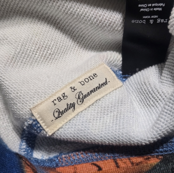 Rag & Bone Multicolor Mens Hoodie Damon Beach Photo Sz M Colorful Graphic Print - Picture 4 of 7